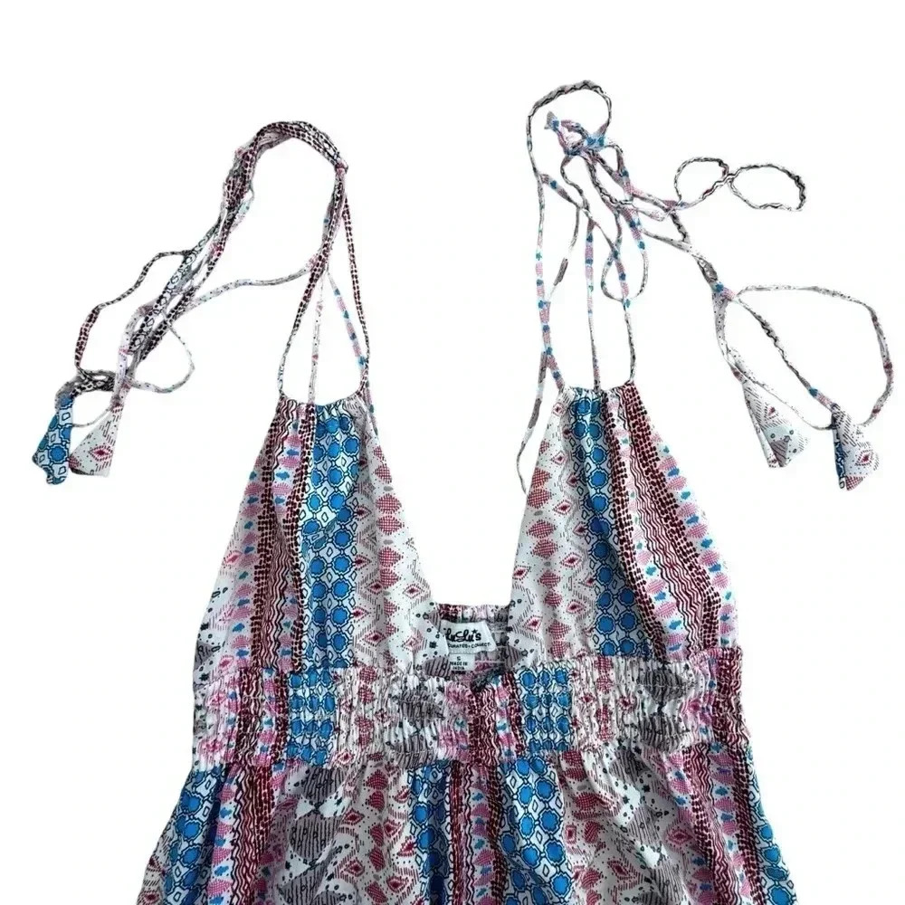 Lulu Print Backless V Neck Slip Maxi Dress - Picture 7 of 16